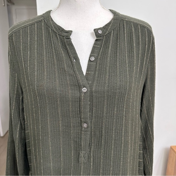 Wrap London Tunic Dress With Pockets Dark Olive Green & Light Stripes Size 4 - Picture 7 of 11